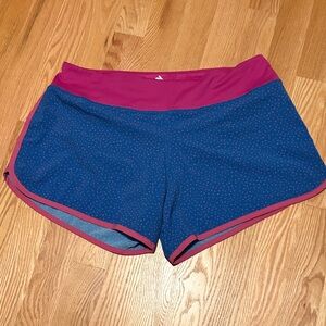 Rabbit Running Hopper Vibrant Blue and Pink Women's Shorts 4"